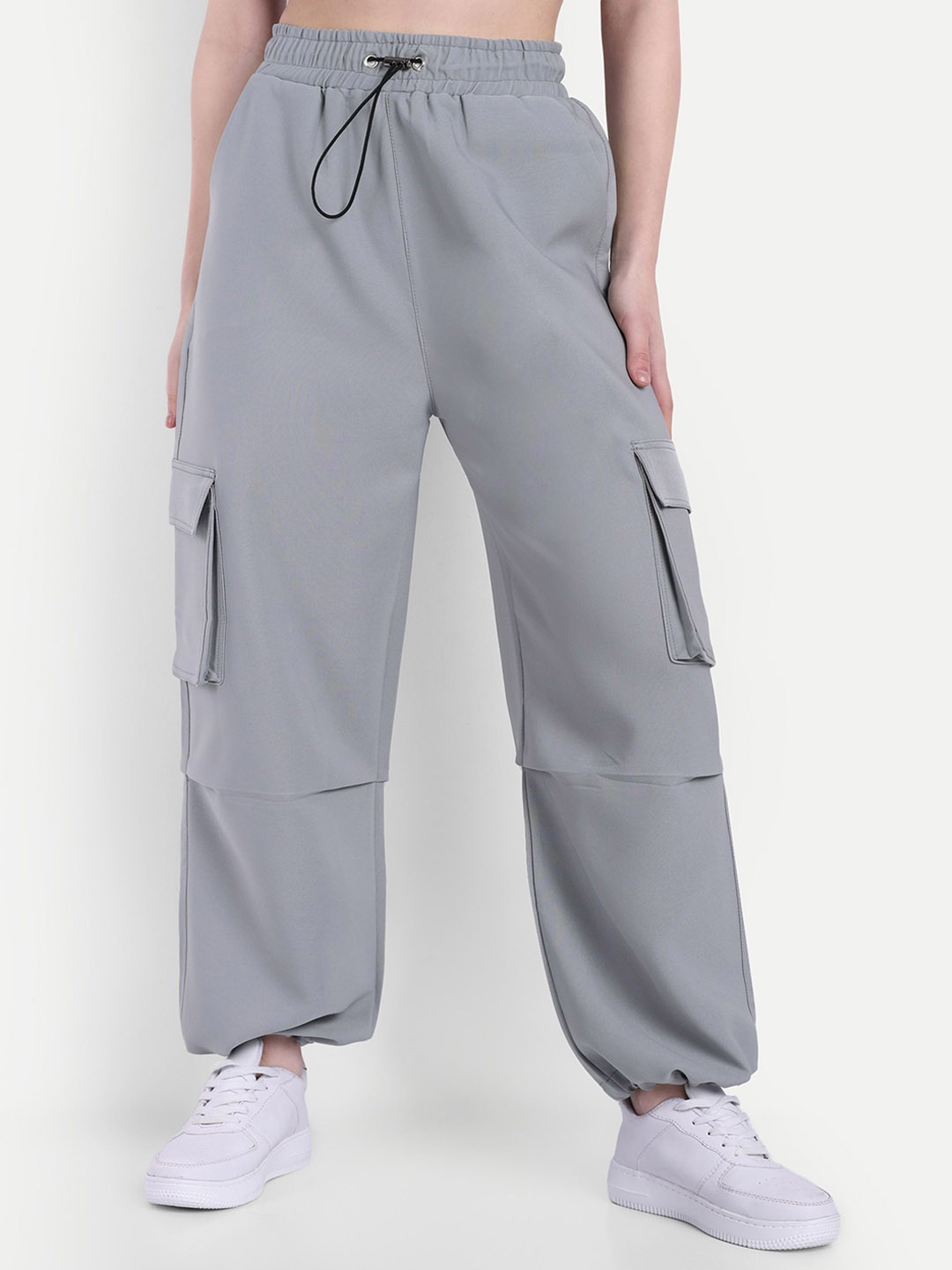 

BROADSTAR Women Baggy Fit Rapid-Dry Cargo Joggers, Grey