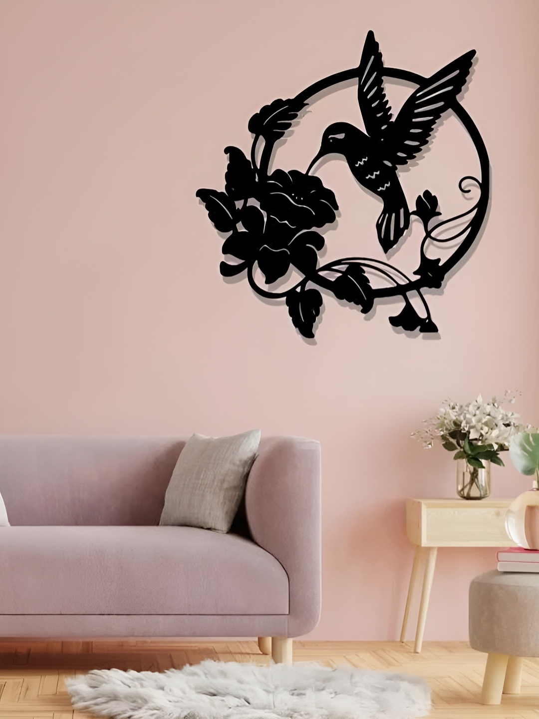 

Artrooms Humming Bird Metal Wall Art, Black