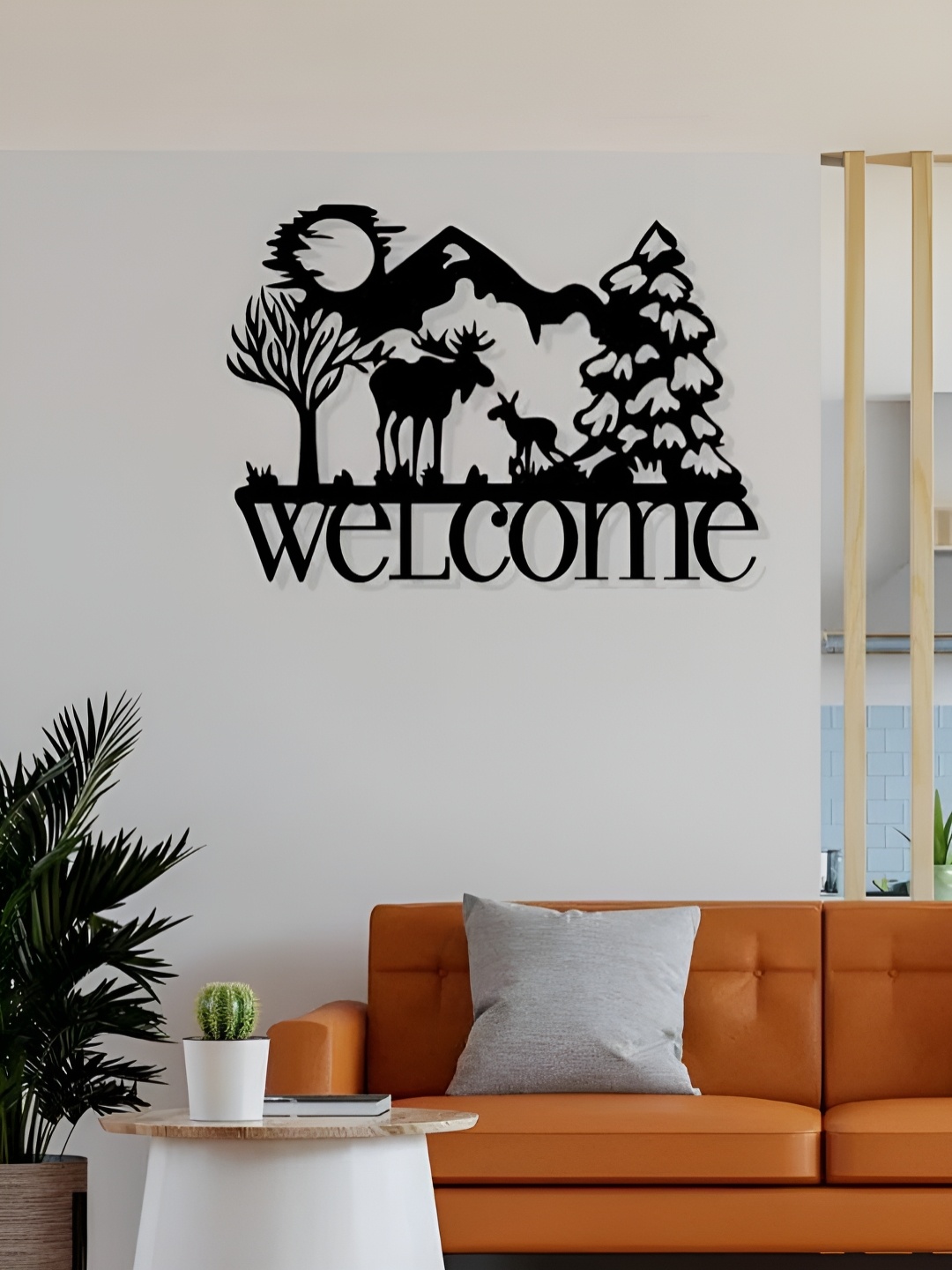 

Artrooms Welcome Metal Wall Art, Black