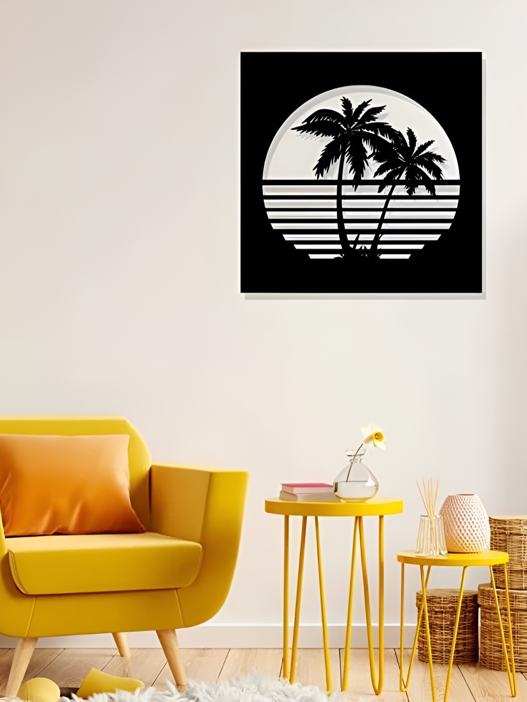 

Artrooms Coconut Tree Metal Wall Art, Black