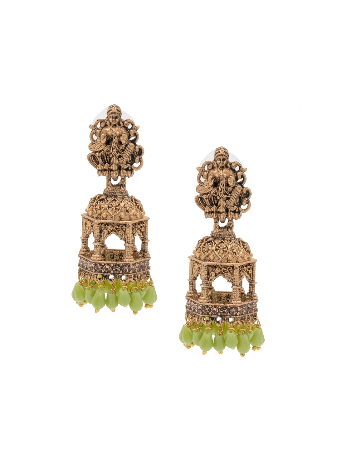

Shining Jewel - By Shivansh Gold Plated Cubic Zirconia Contemporary Jhumkas