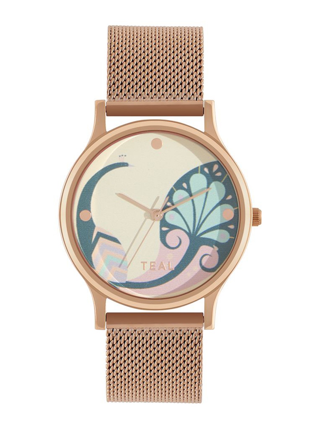 

TEAL BY CHUMBAK Women Brass Dial & Stainless Steel Wrap Around Straps Analogue Watch, Red
