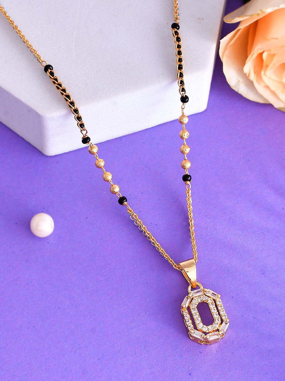 

Voylla Gold-Plated Stones and Beads Mangalsutra