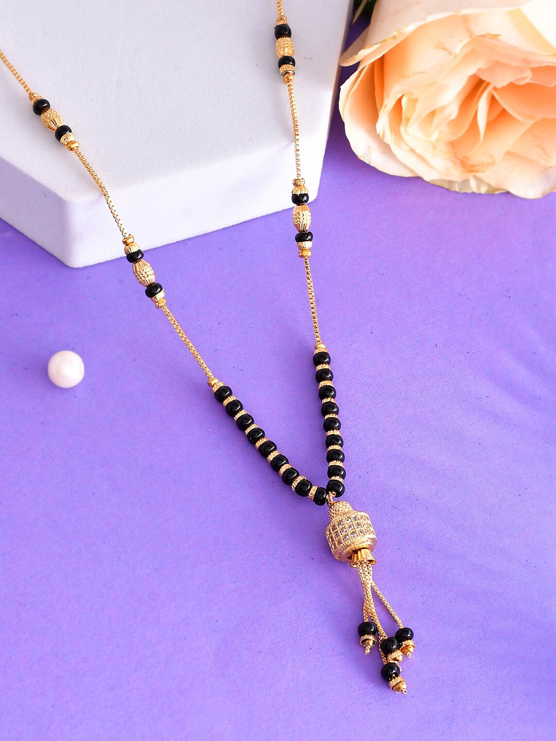 

Voylla Gold-Plated Stones and Beads Mangalsutra