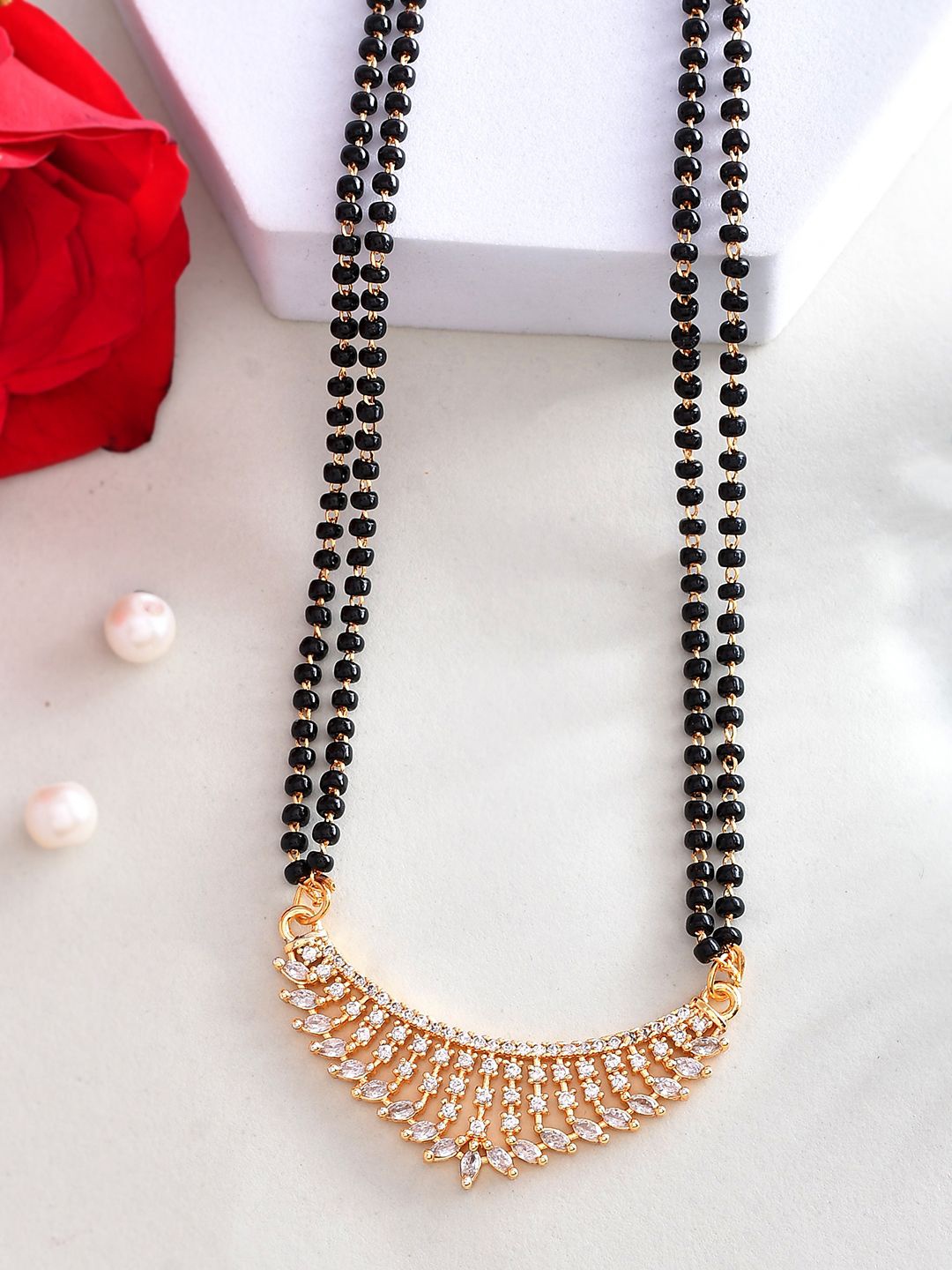 

Voylla Gold-Plated Stones and Beads Mangalsutra