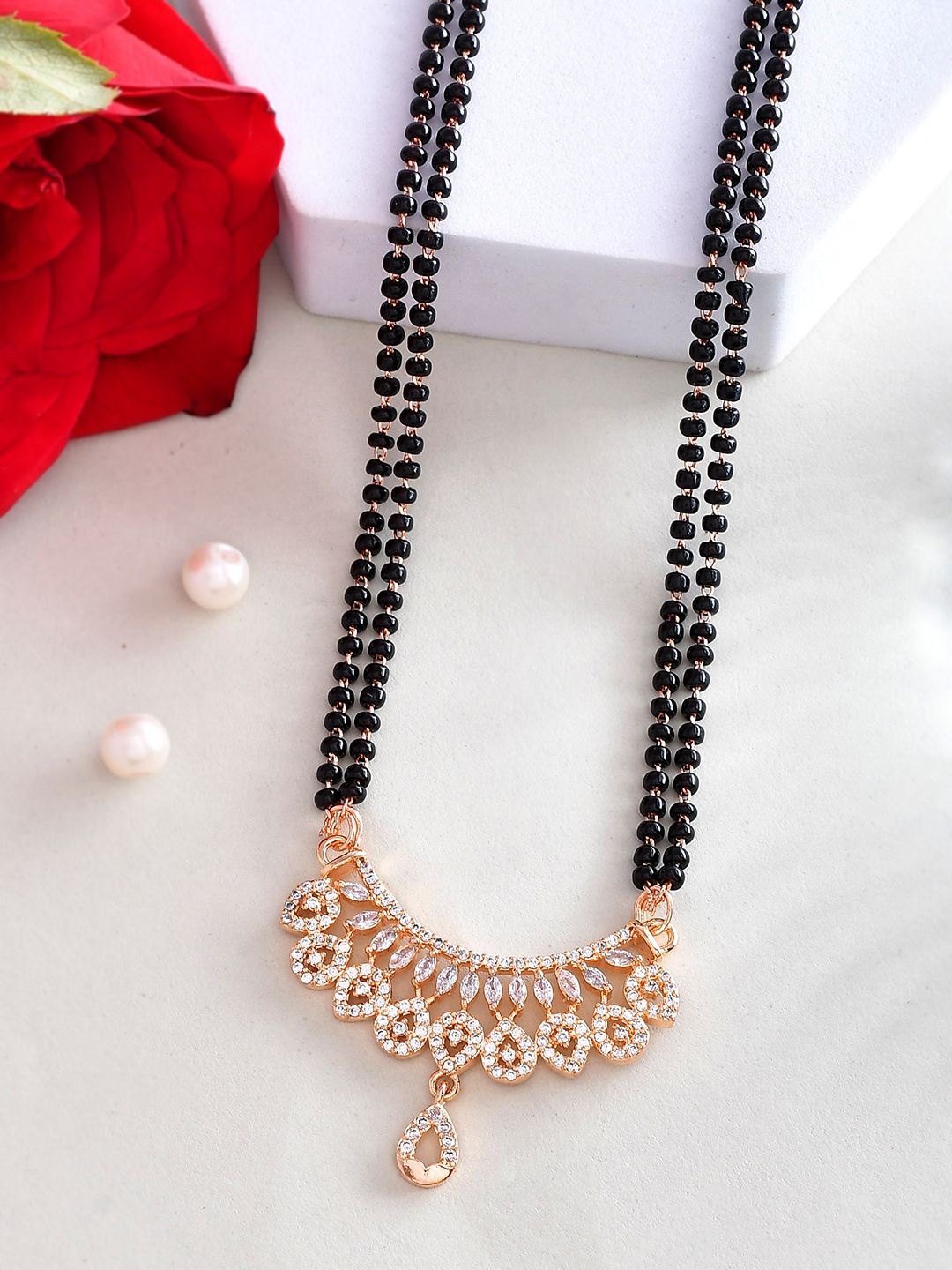 

Voylla Gold-Plated Stones and Beads Mangalsutra