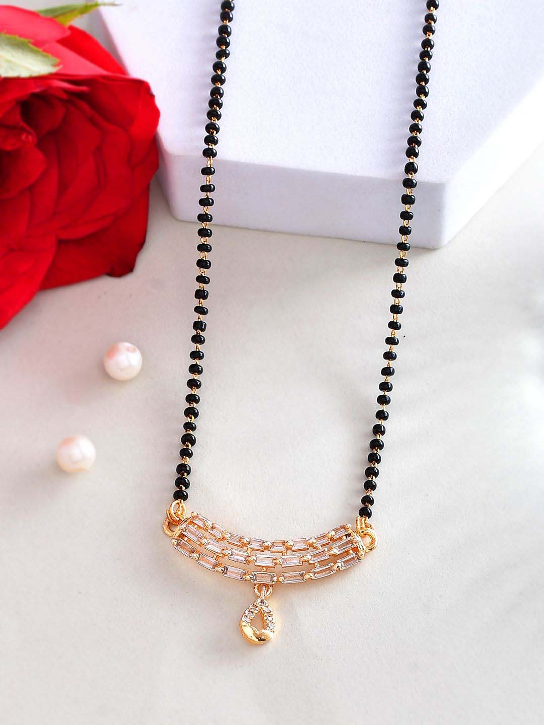 

Voylla Gold-Plated Stones and Beads Mangalsutra