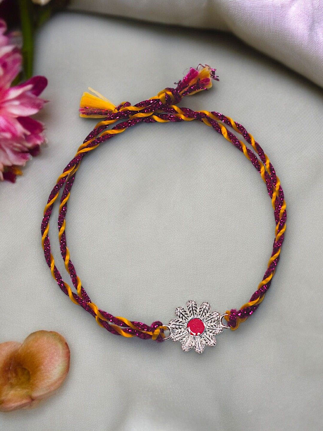 

Taraash 925 Sterling Silver Pure Traditional Floral Rakhi