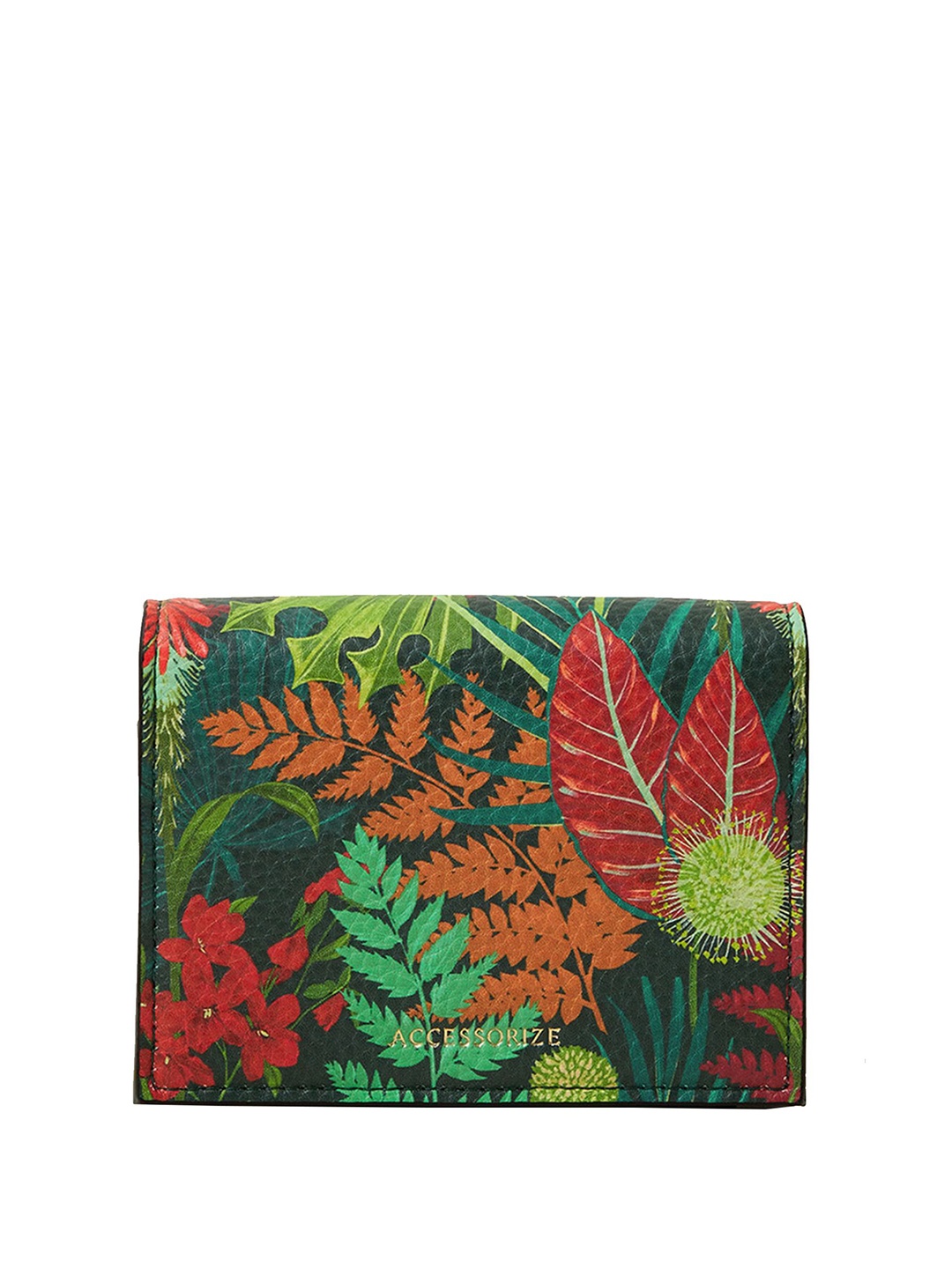 

Accessorize Women Floral Printed Two Fold Wallet, Green