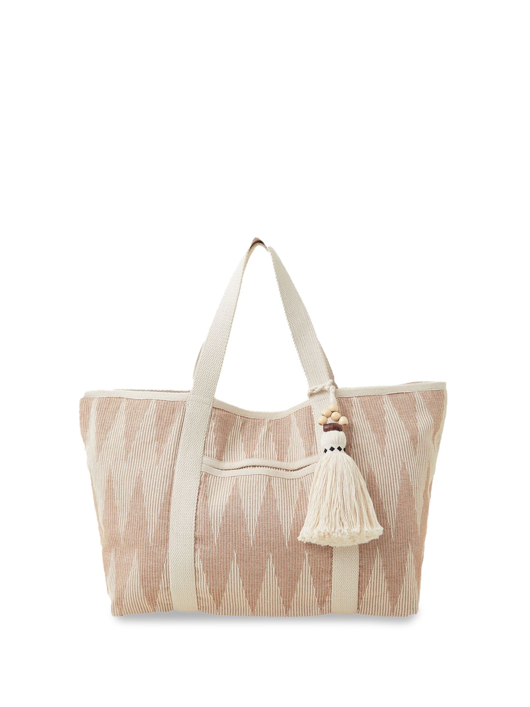 Accessorize Women Oversized Structured Hobo Bag, Cream