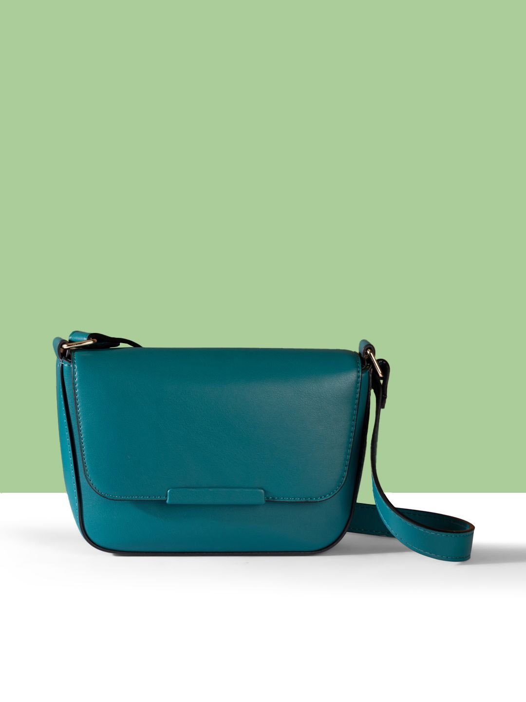 

Accessorize Women PU Structured Sling Bag with Cut Work, Teal