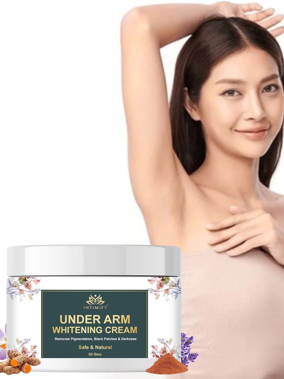 

INTIMIFY Underarm Whitening Cream with Vitamin C & Turmeric - 50 g, White