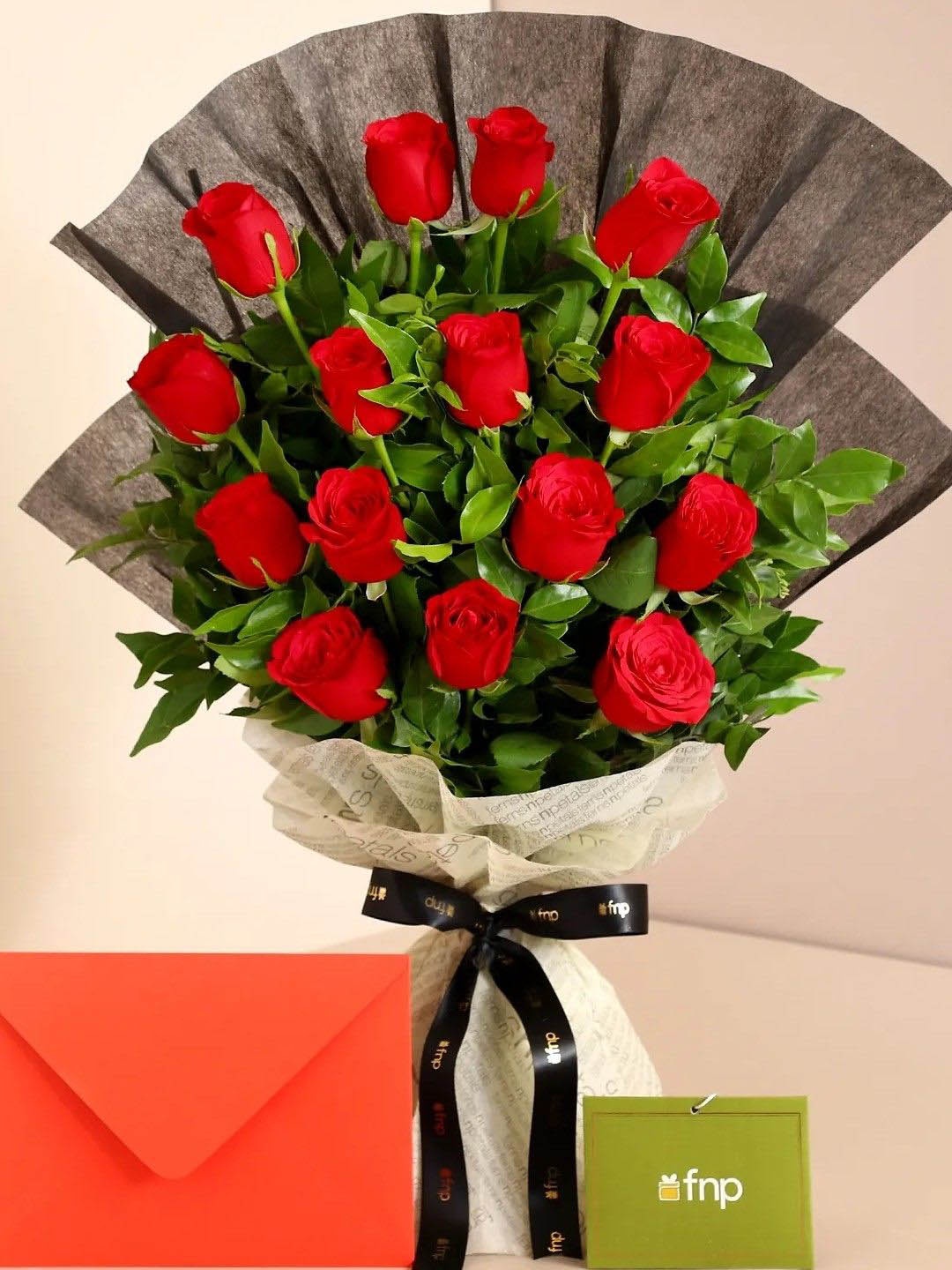 

fnp Red 15 Pieces Roses Flowers Bouquet