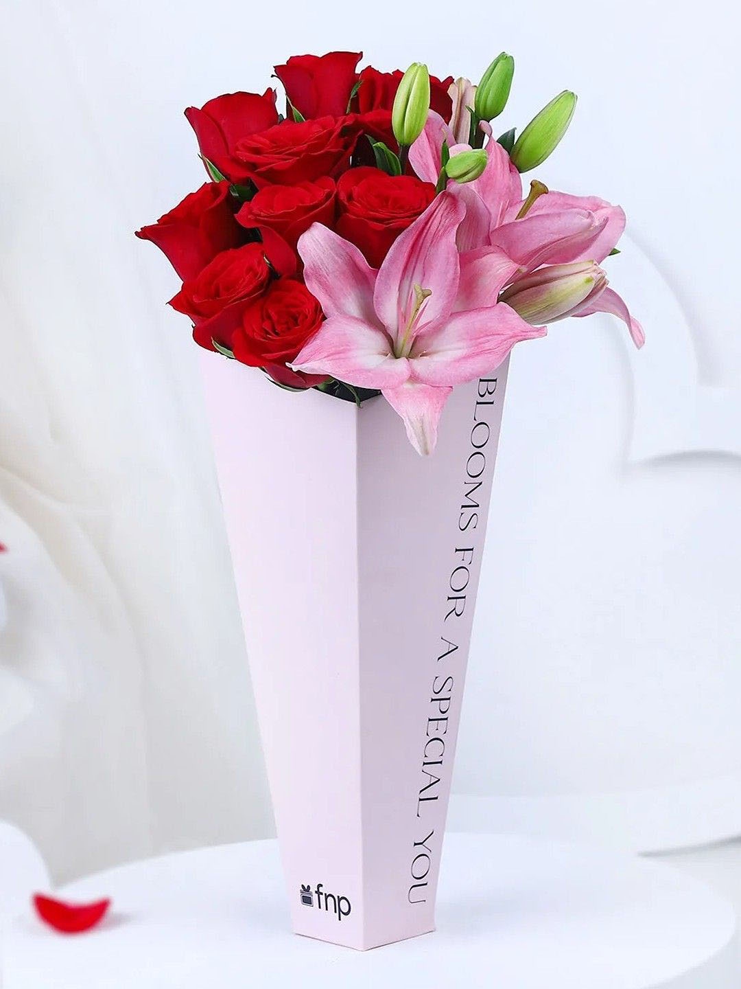 

fnp Pink Love Cascade Of Blooms Fresh Flowers, Red