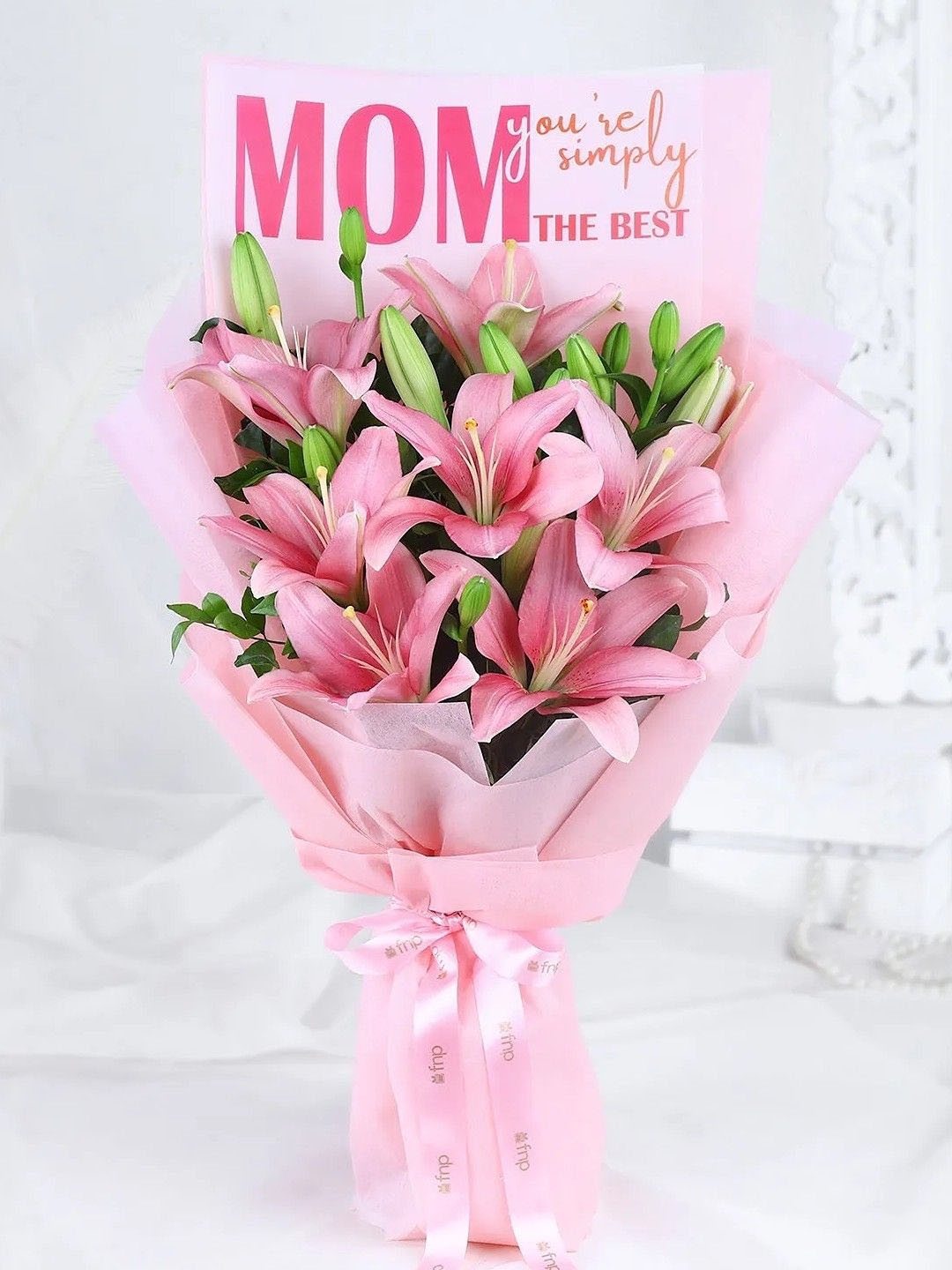

fnp Pink & Green 15 Pieces Carnation Flowers Bouquet