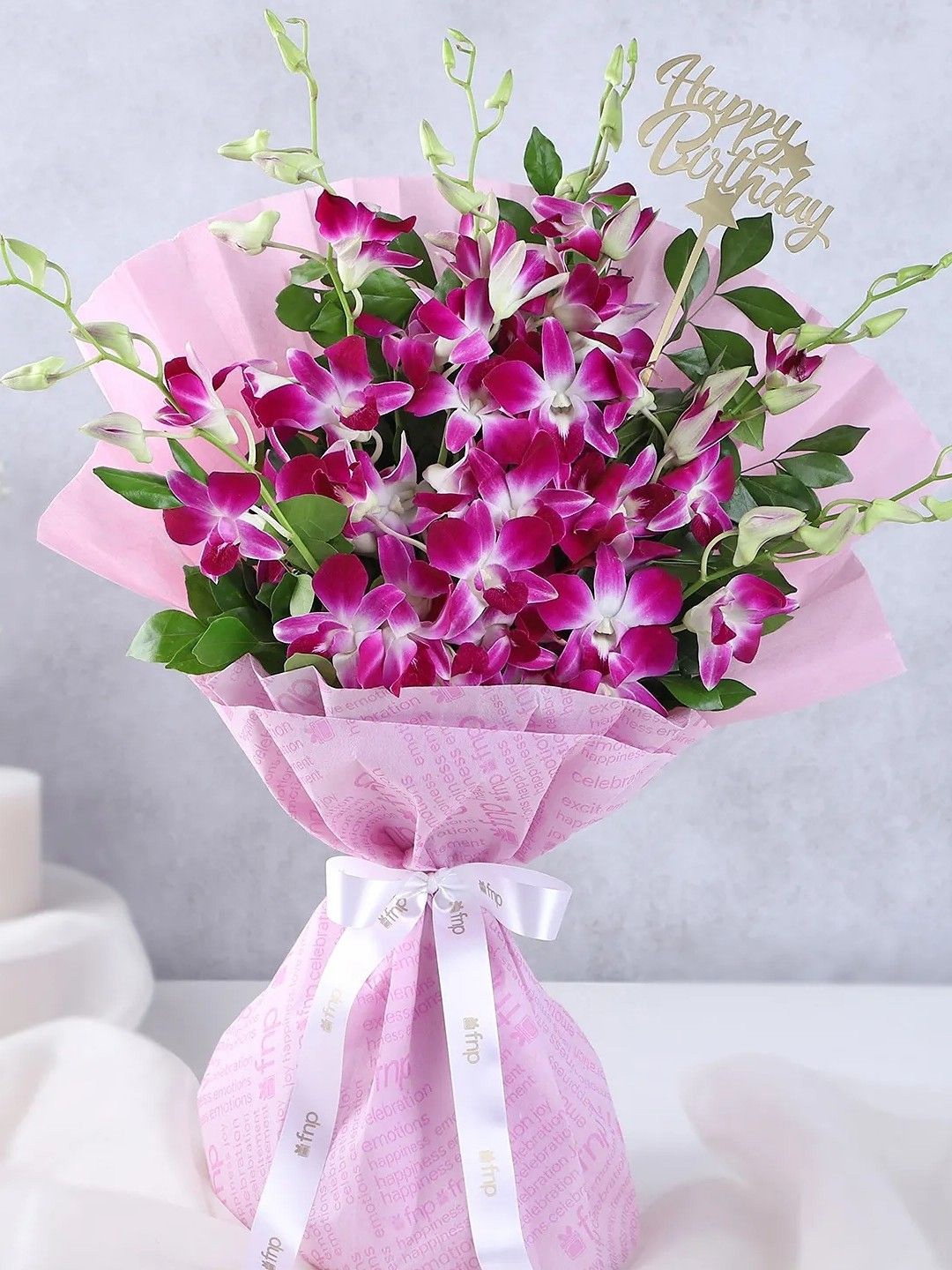 fnp Purple 6-Pcs Orchids Fresh Flowers Bouquet