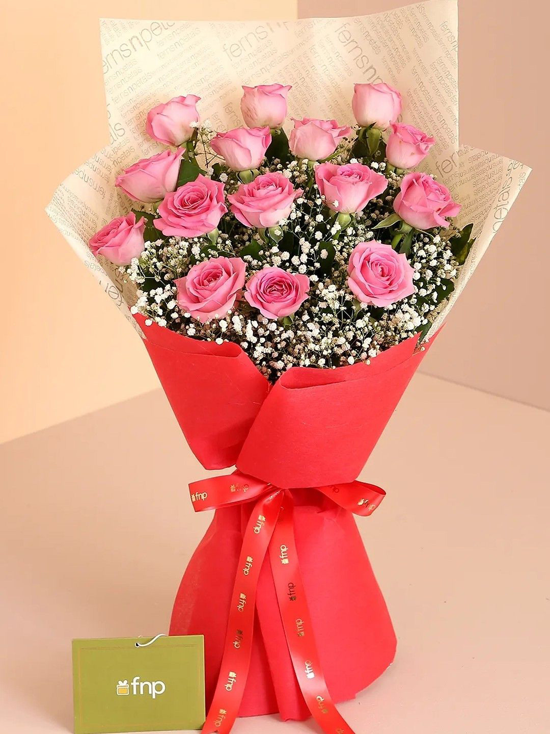 

fnp Pink 15 Pieces Sprinkled With Love Roses Bouquet