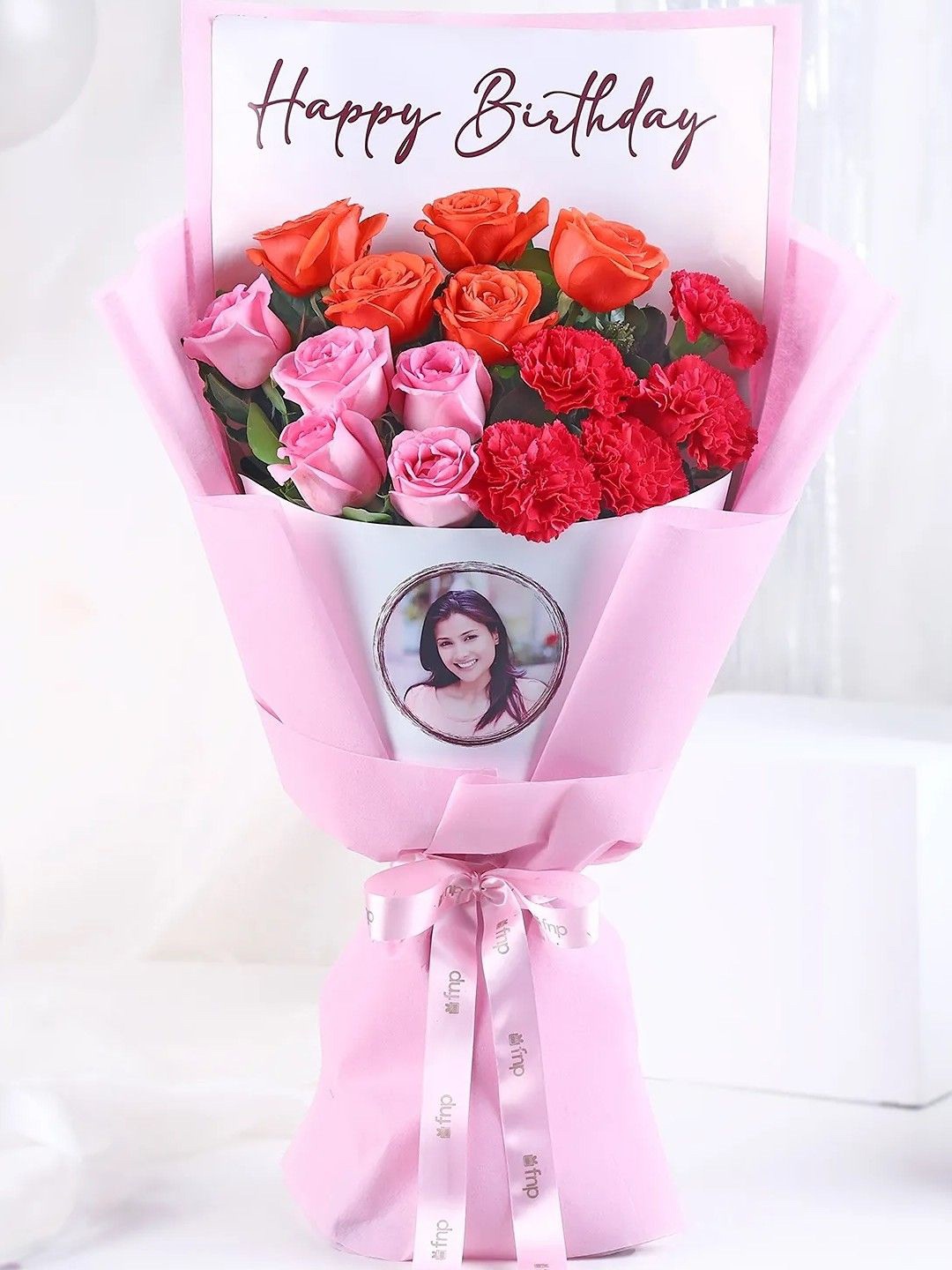 

Fnp Pink & Orange 15 Pieces Mixed Fresh Flowers