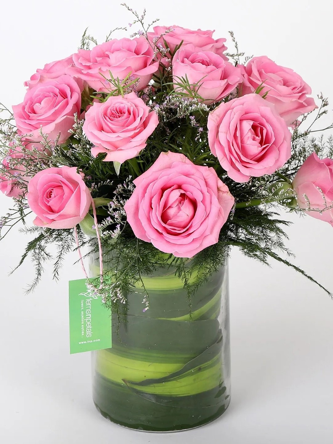 

fnp Pink 15 Pieces Roses Fresh Flowers Bouquet