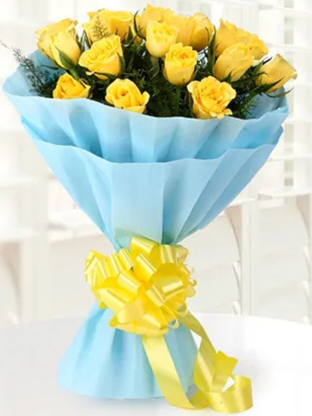 

fnp Yellow 20 -Pcs Yellow Roses Fresh Flowers In Bouquet