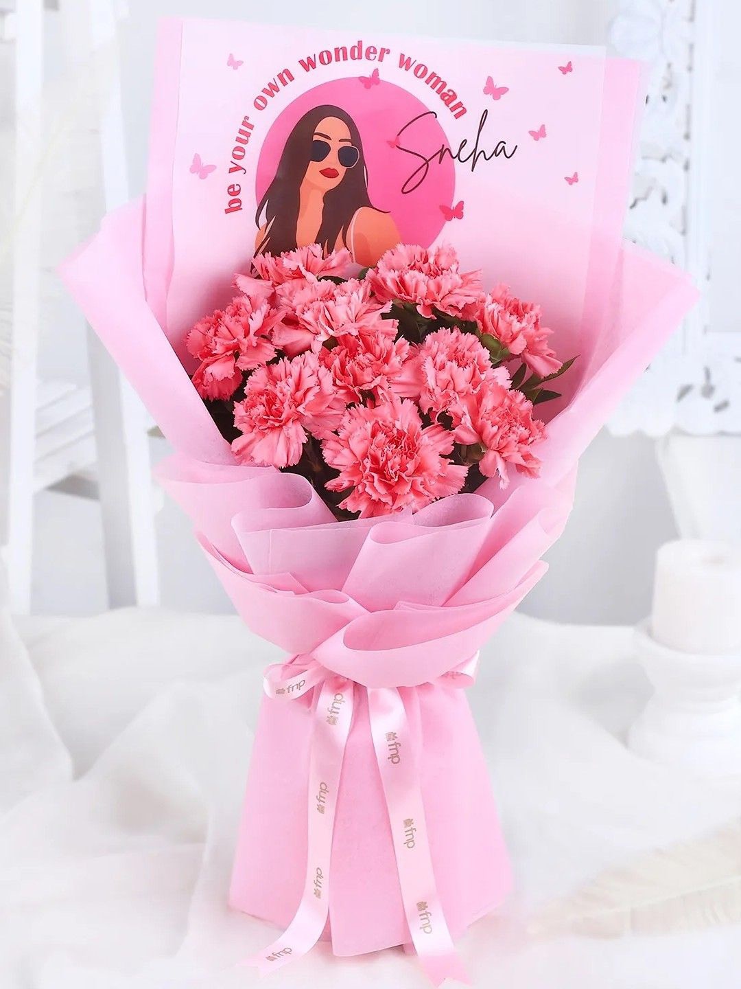 

fnp Pink 7 Pieces Carnations Fresh Flowers Bouquet