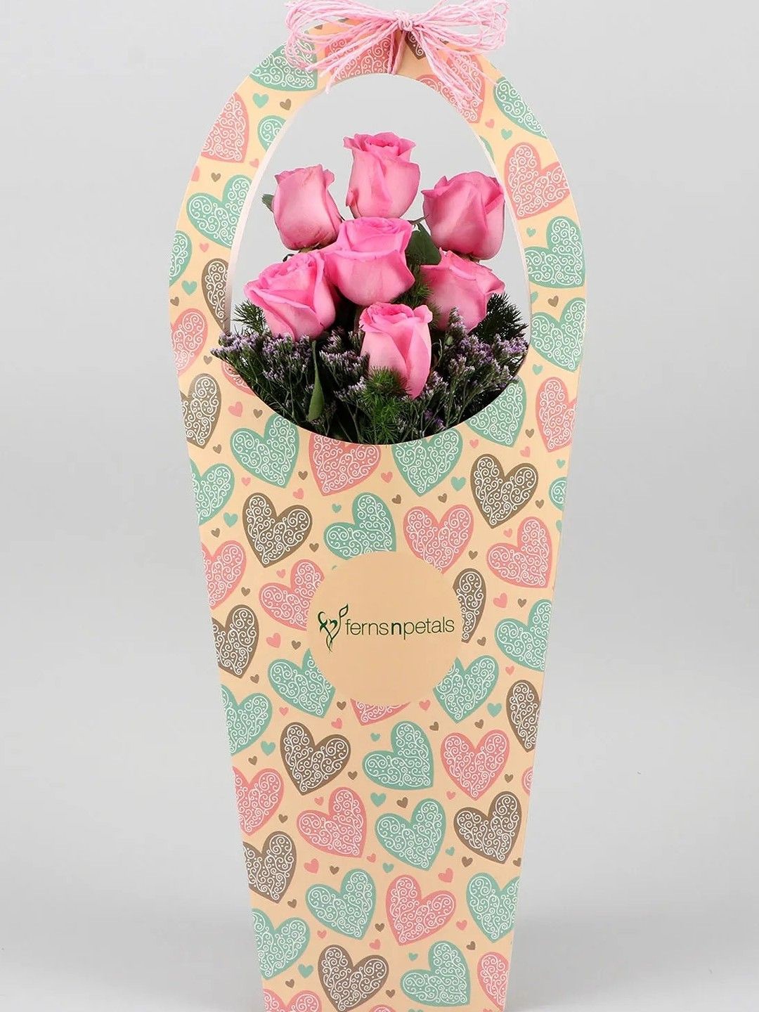 

fnp Pink 7 Pieces Roses Fresh Flowers Bouquet