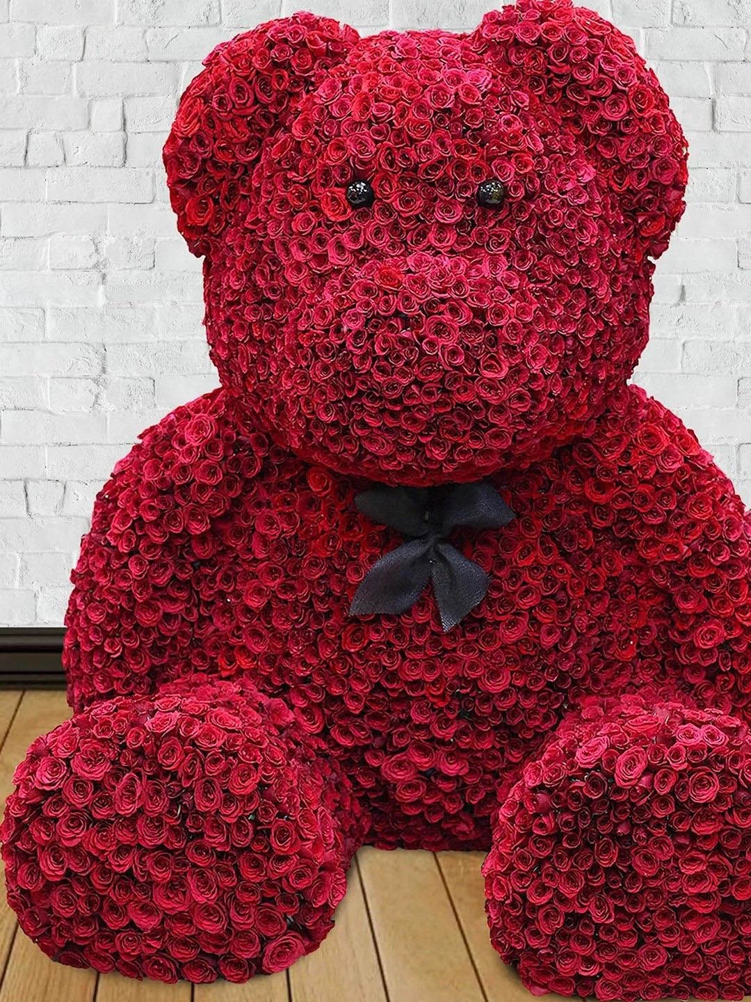 

fnp Red 1000 Pcs Roses Fresh Flowers Grand Teddy Bear