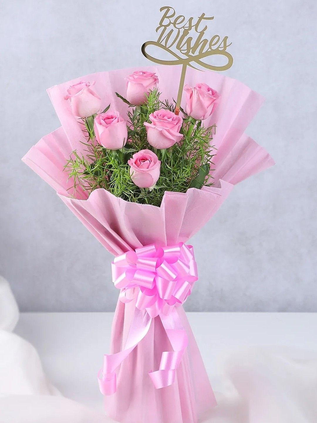 

fnp Pink 6 Pieces Roses Fresh Flowers Bouquet