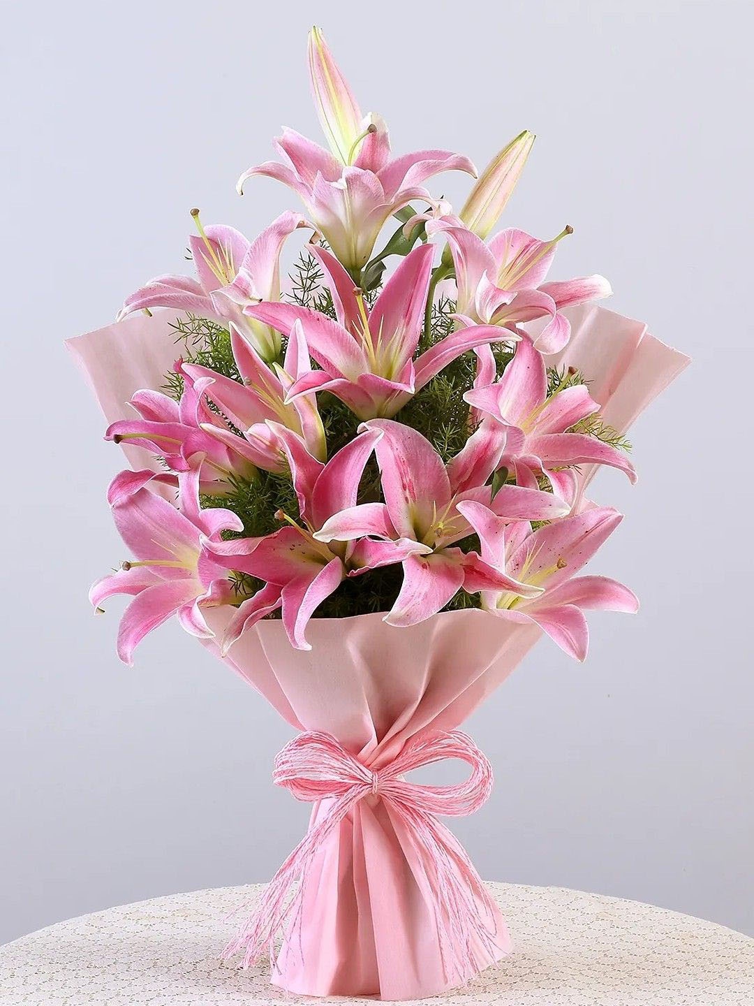

fnp Pink 6-Pcs Lily Fresh Flowers Bouquet