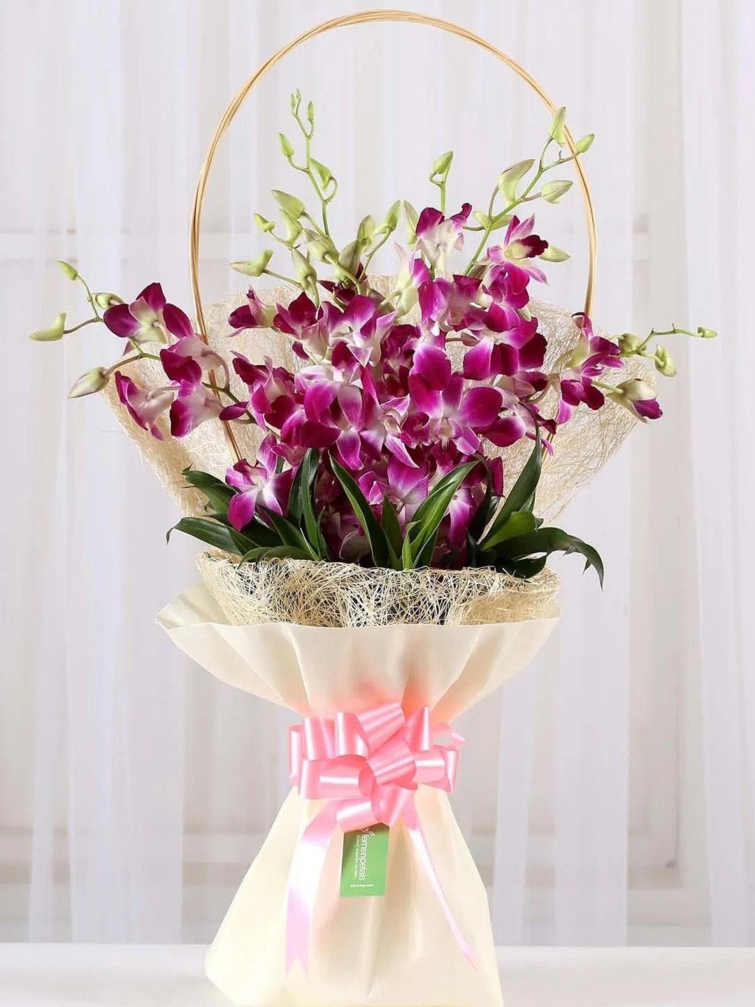 

fnp 6 Pieces Purple Orchid Fresh Flowers Bouquet