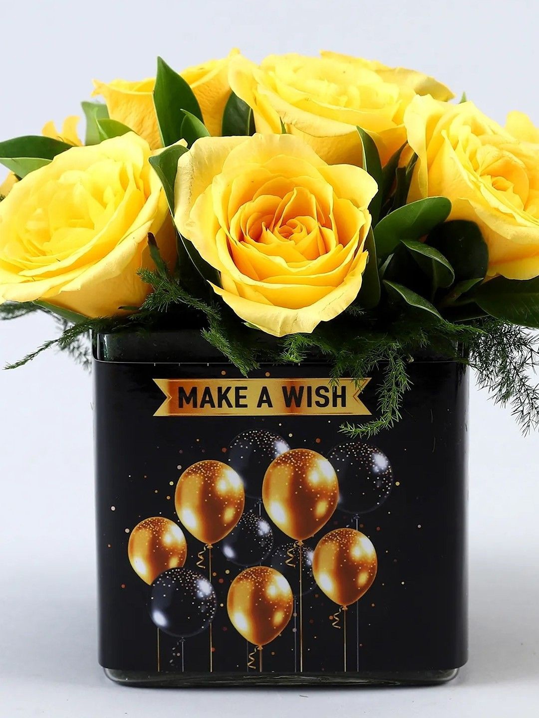 

fnp 10 pieces Yellow Roses Fresh Flowers Vase