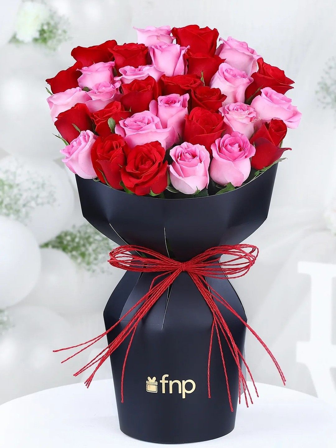 

fnp Red & Pink 30 Pieces Roses Fresh Flowers Bouquet