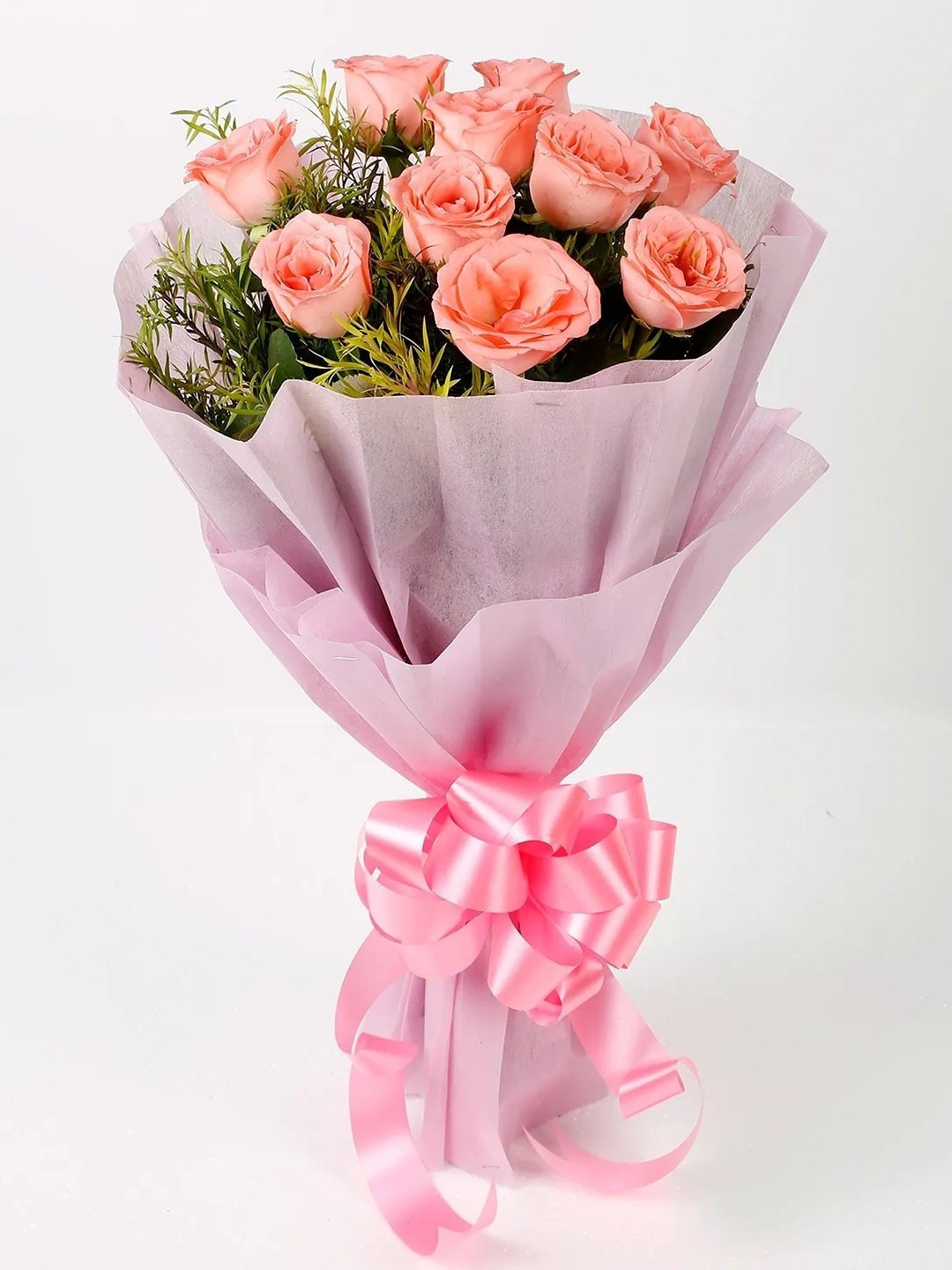 

fnp Pink 10 Pieces Roses Fresh Flowers Bouquet