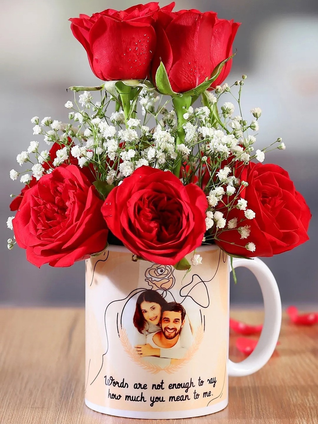 

fnp Red 10 Pieces Roses Fresh Flowers Bouquet