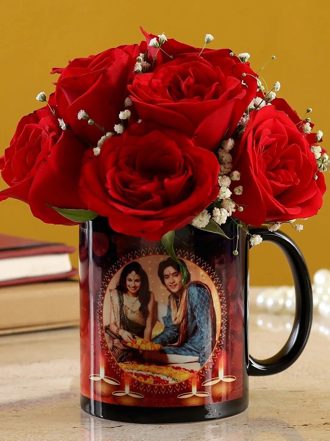 

fnp Red 10-Pcs Roses Fresh Flowers Coffee Mug