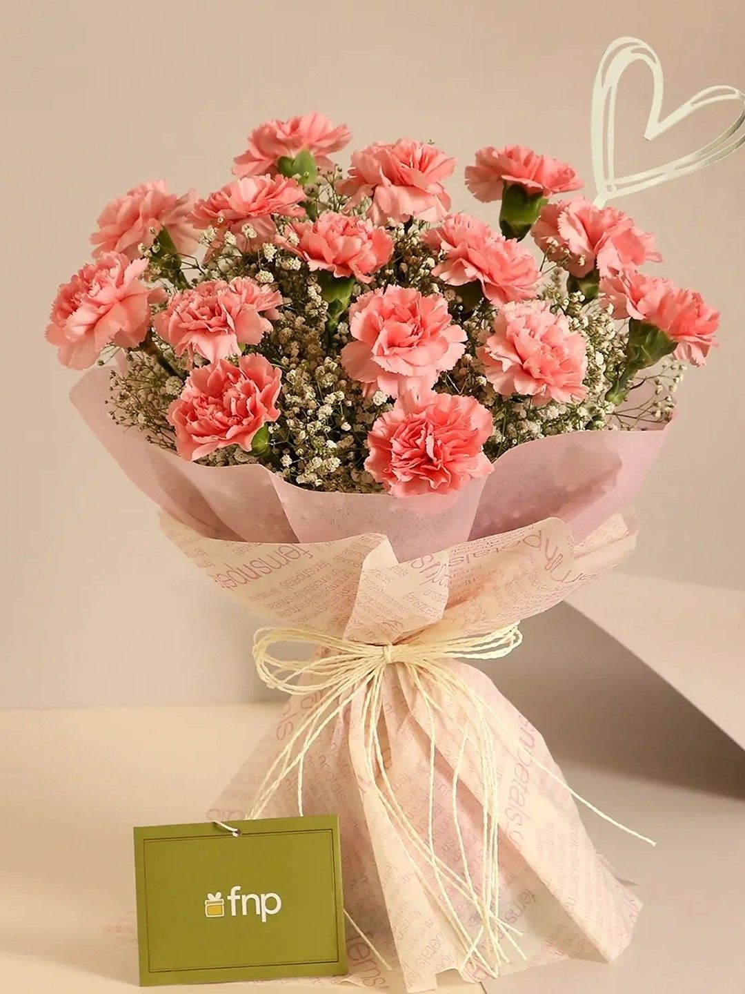 

fnp Pink 15Pcs Carnations Fresh Flowers Bouquet