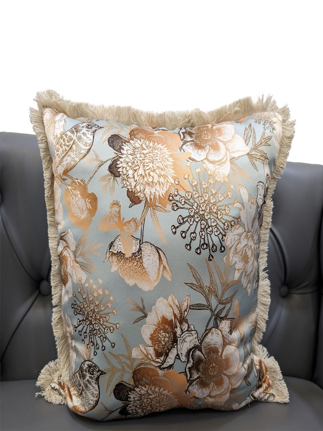 

Good Vibes Blue & Brown Floral Rectangle Cushion Covers