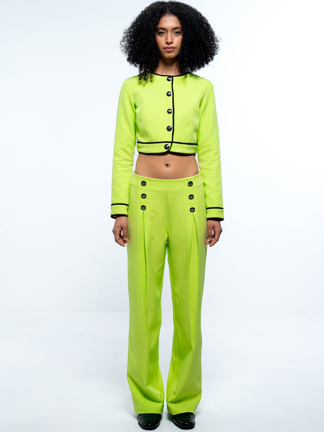

SOTBELLA Round-Neck Top With Trousers Co-Ords, Lime green