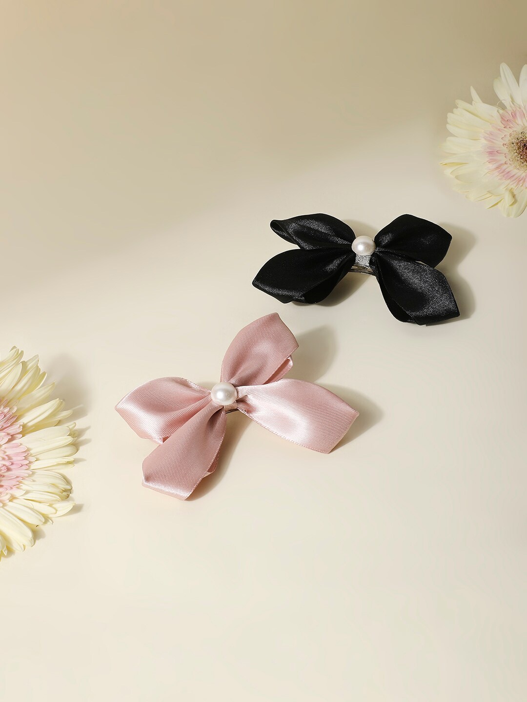 

Arendelle Women Set Of 2 Beaded French Barrette, Black