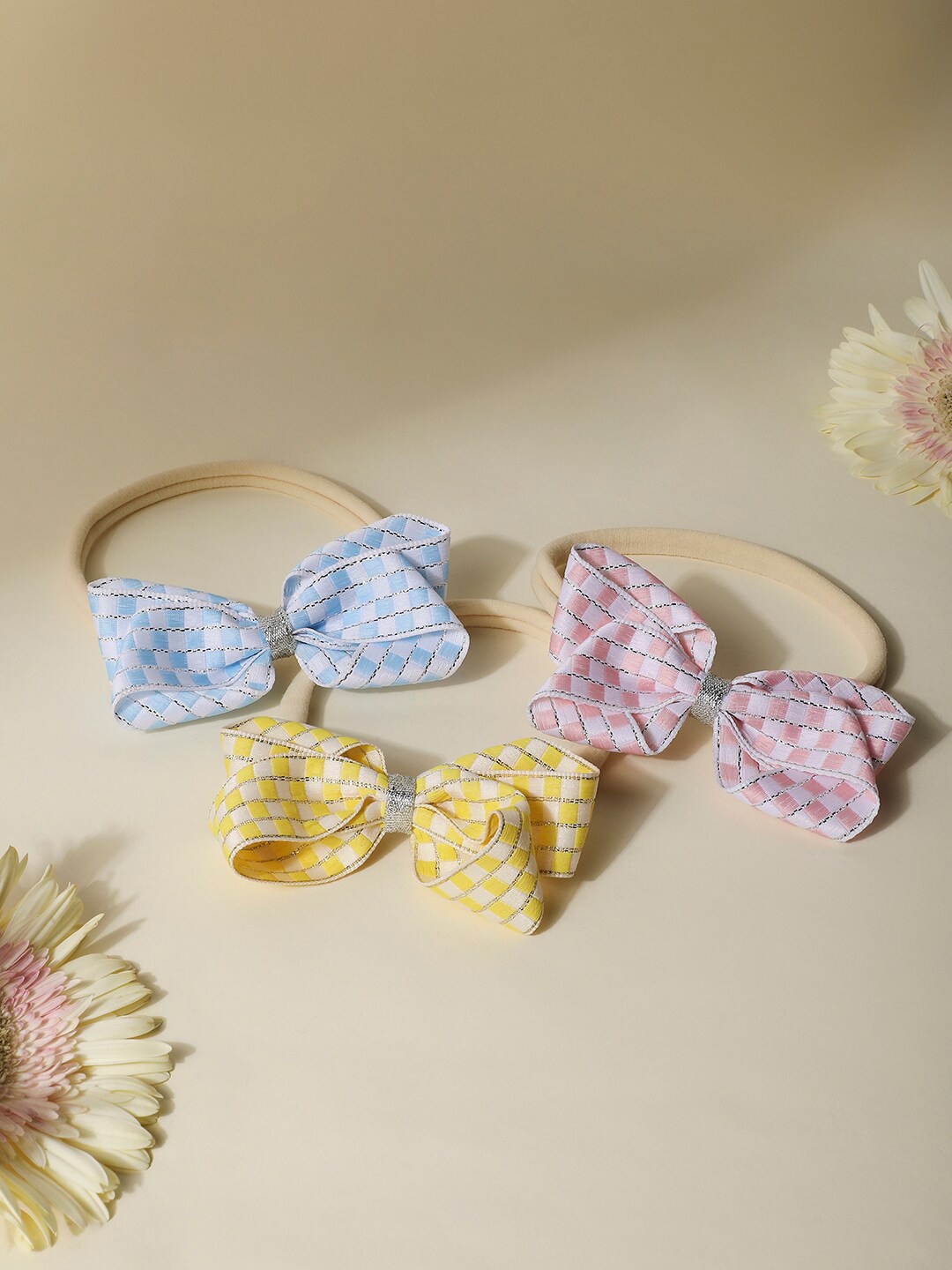 

Arendelle Girls Set Of 3 Big Bow Headband, Pink