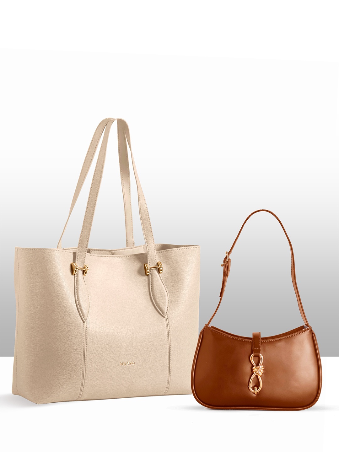 

THESTO PU Shopper Shoulder Bag with Tasselled, Brown
