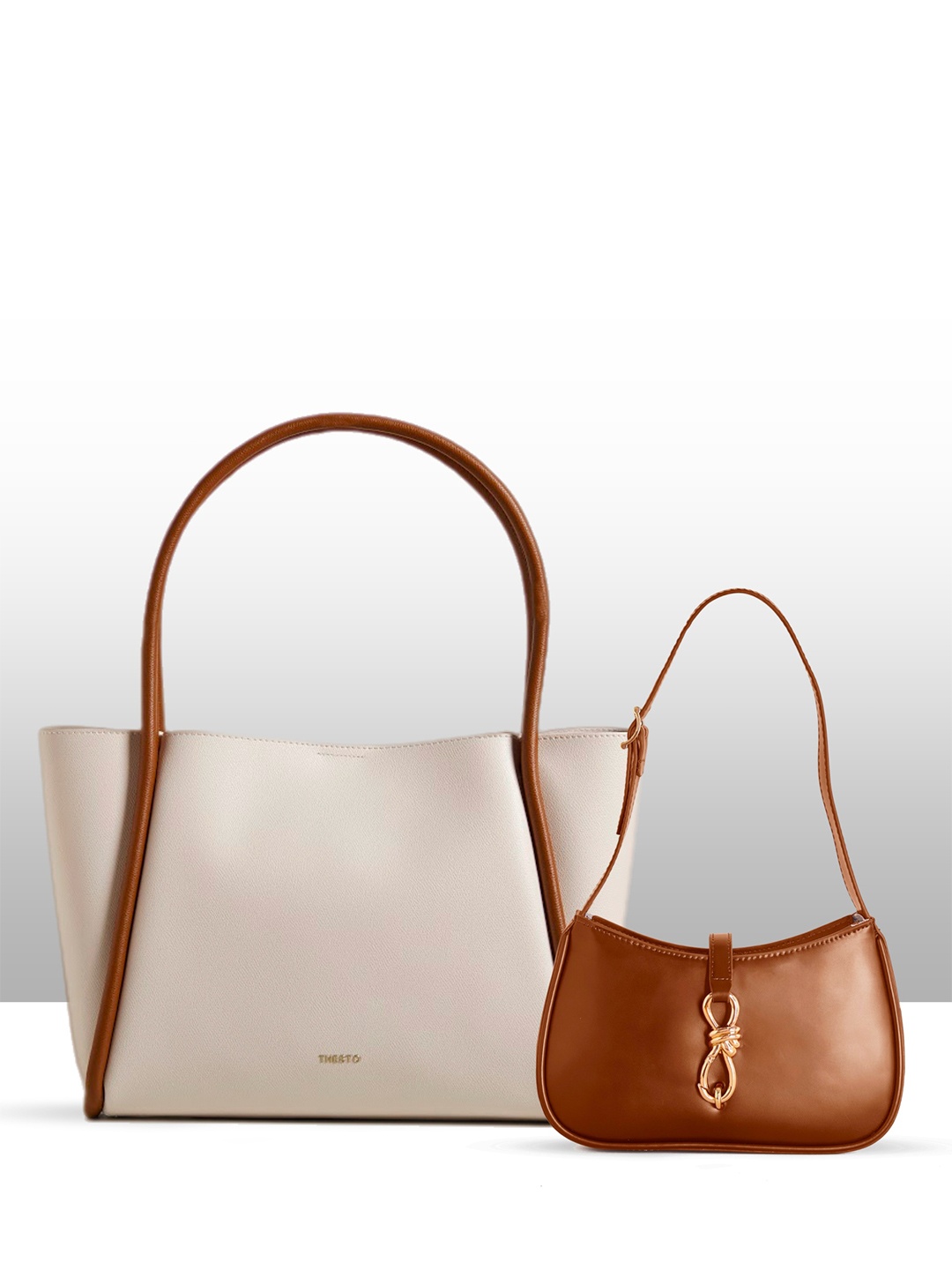 

THESTO PU Shopper Handheld Bag, Brown