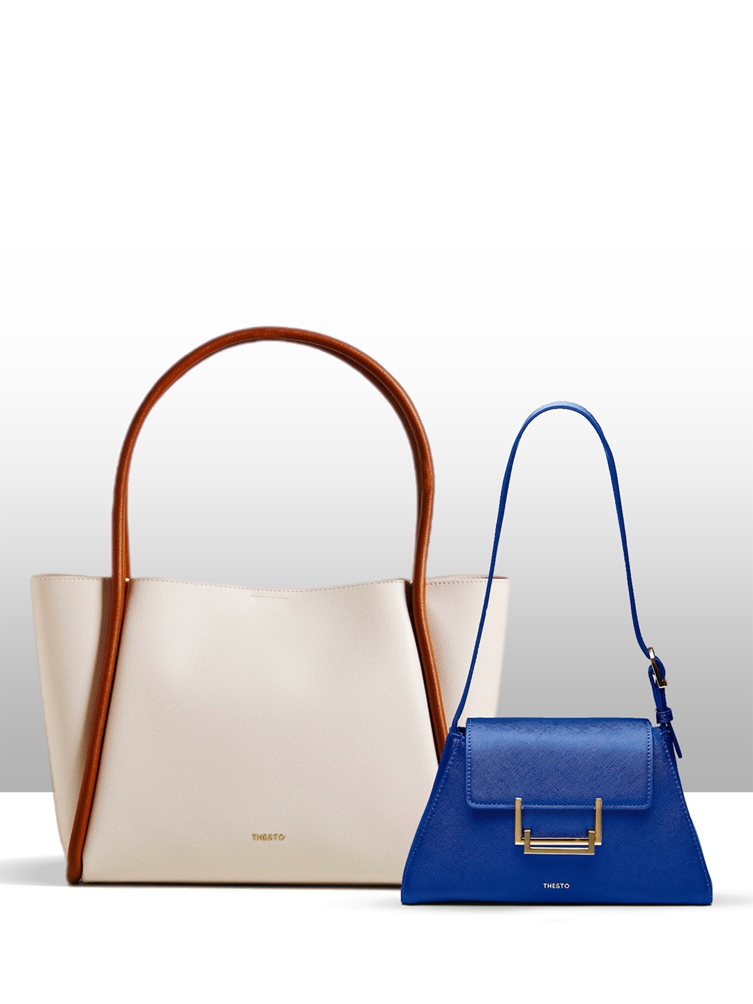 

THESTO PU Structured Handheld Bag, Blue
