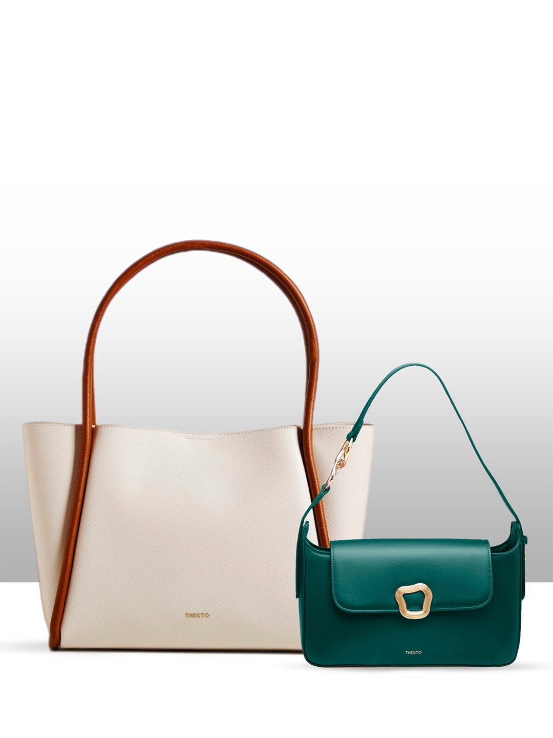 

THESTO PU Shopper Handheld Bag, Green