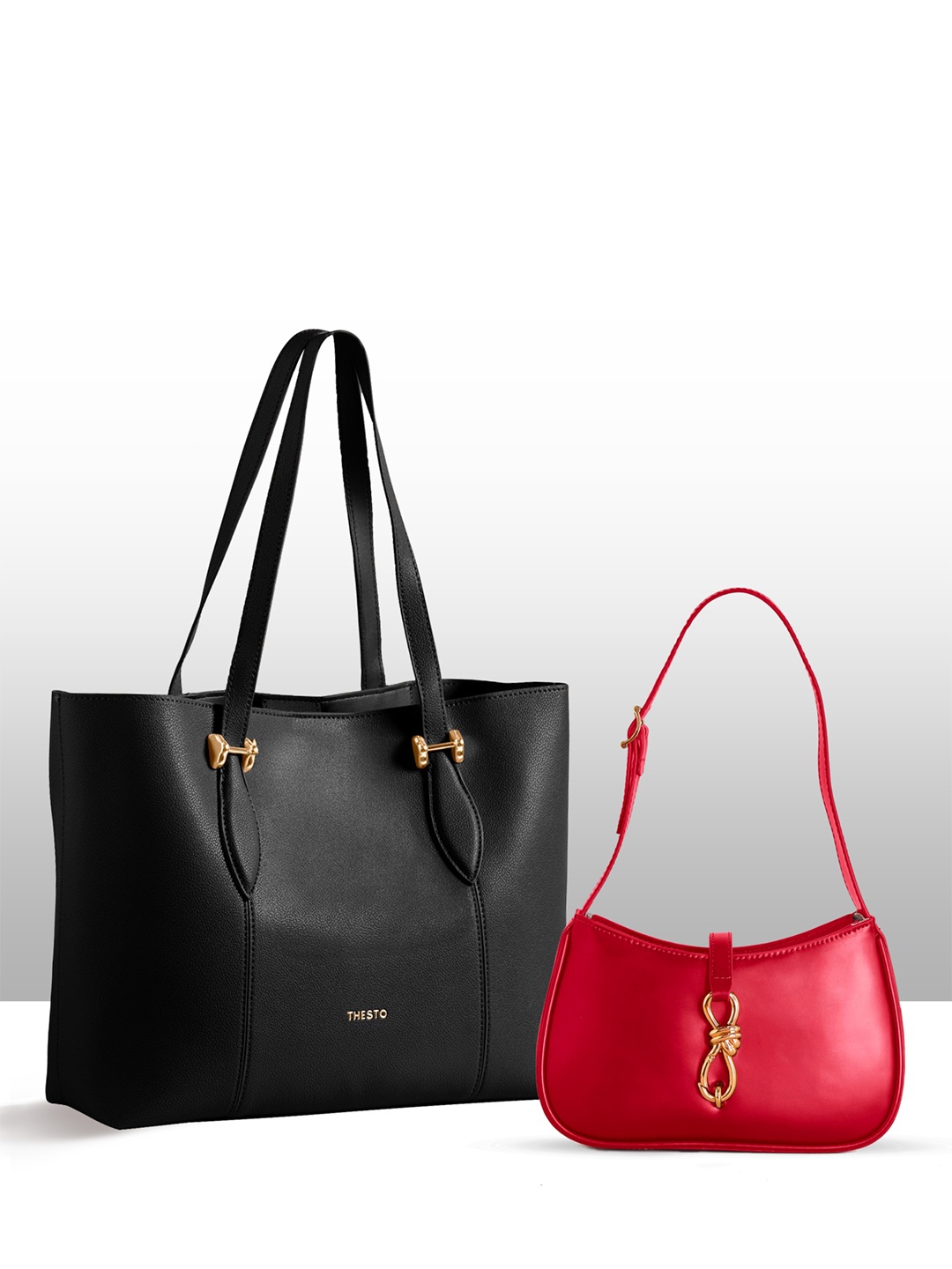 

THESTO PU Shopper Shoulder Bag, Red