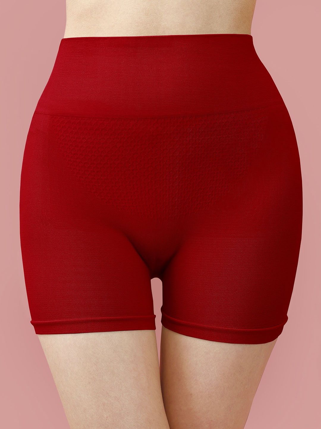 

Trendmalls High Waist Anti Rolling Tummy & Thigh Shapewear, Red