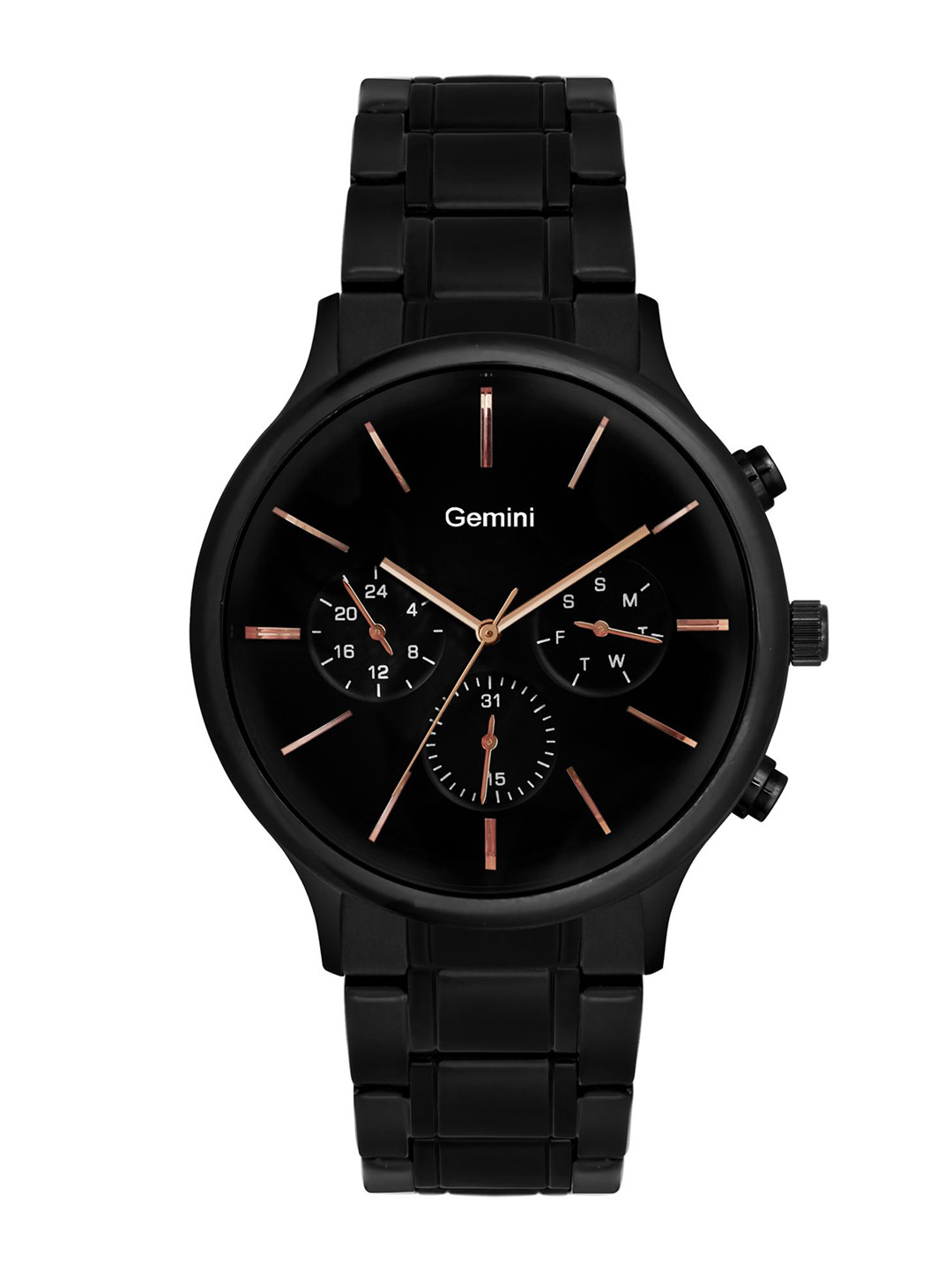 

GEMINI Men Dial & Stainless Steel Straps Analogue Multi Function Watch BNS 90134NM01, Black