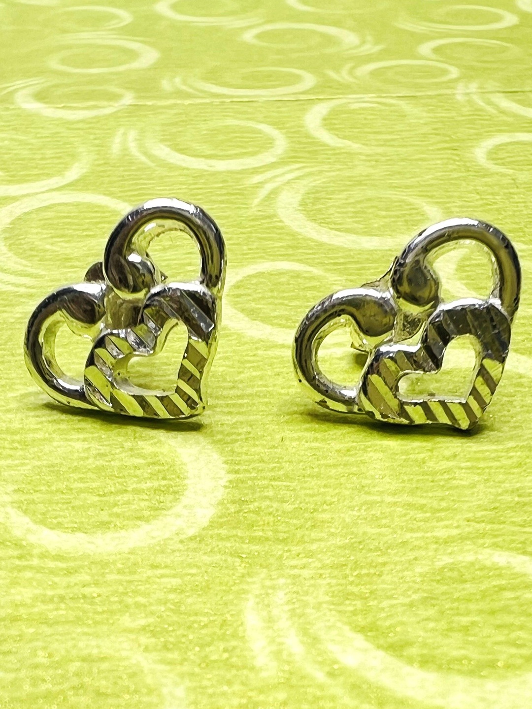 

Arte Jewels 92.5 Sterling Silver Heart Shaped Studs Earrings