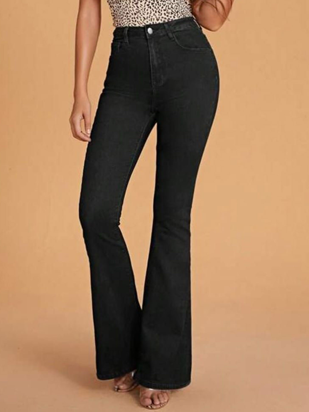 

Next One Women Smart Bootcut High-Rise Clean Look Cotton Stretchable Jeans, Black