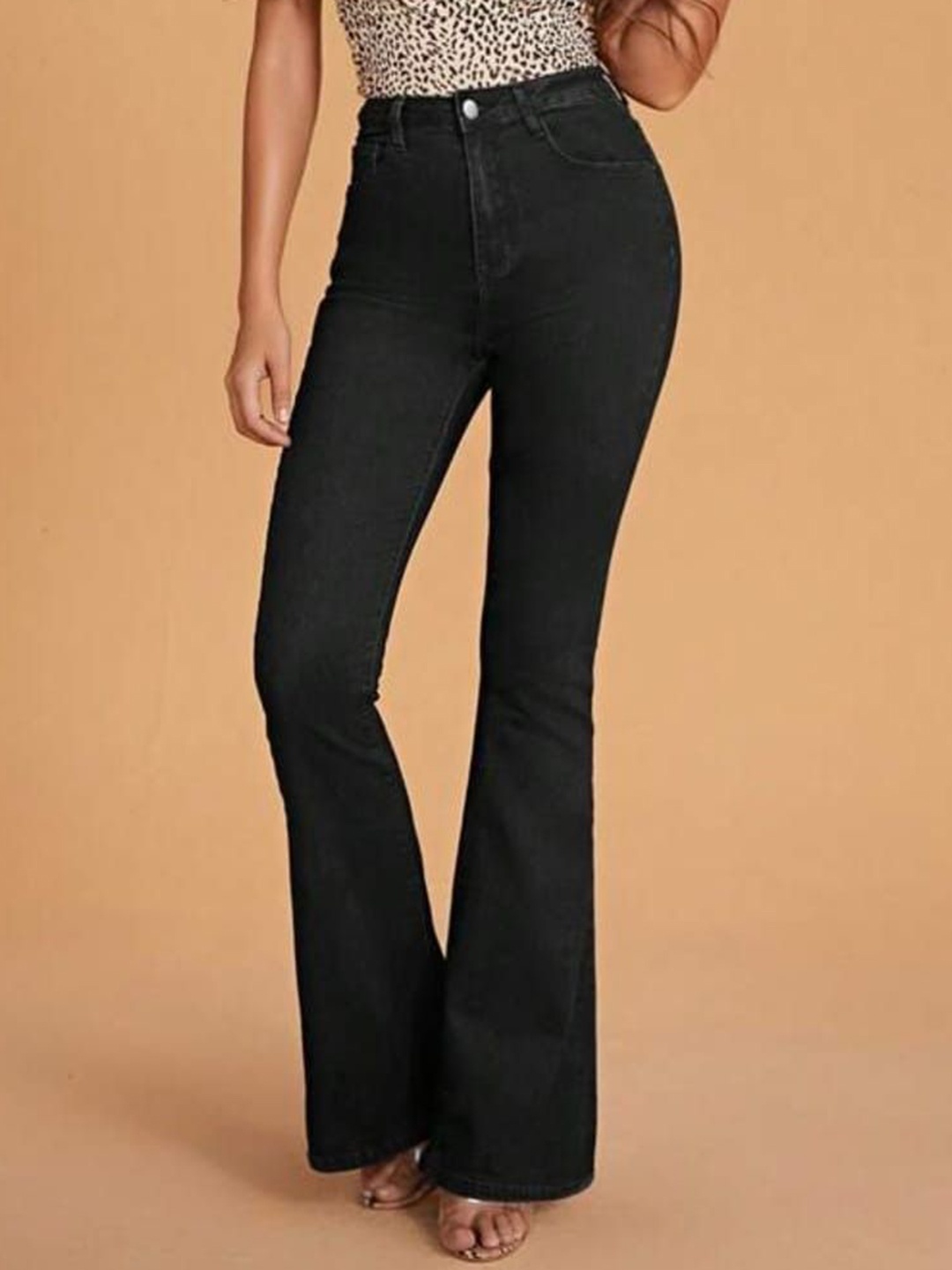 

Next One Women Smart Bootcut High-Rise Clean Look Stretchable Jeans, Black